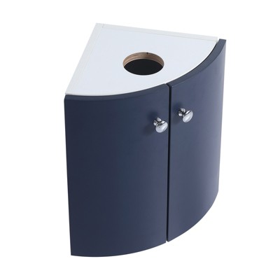 Modern Corner Bathroom Vanity Floating Wall Mounted Cabinet Set Small Bathroom Vanity With Sink, Metal Handles Door Sturdy Furniture