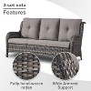 POCASSY 74" Wide Outdoor Wicker Patio Sofa with Cushions - 3 of 4