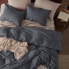 Linen Duvet Cover Queen, 90x90 Inches, 2 Pillowcases, Charcoal Grey, Soft Cozy, Cooling Bedding - 3 of 4