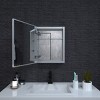 HBEZON Medicine Cabinet with Mirrors, Recess/Wall Mount Bathroom Cabinet, Adjustable Shelves, Soft-Close Hinge, Rectangular, Aluminum - 3 of 4