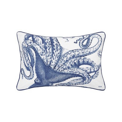 C&F Home 14" x 22" Blue Octopus Oblong Printed and Embellished Throw Pillow