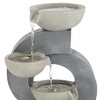 Tarin Four Bowl 23 1/2" High Large Modern Indoor Outdoor Decor Gray Faux Stone Floor Fountain with Light LED Cascading Outside - 3 of 4