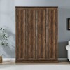 NicBex Queen Size Murphy Bed 65.6" Wooden Bed Frame Morden Hideaway Wall Bed with Storage Shelf for Guest Room - 3 of 4