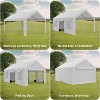 12x20 FT Heavy Duty Carport Canopy, Portable Garage Shelter with 4 Roll-Up Doors & 2 Side Doors, Waterproof Vehicle Cover for Pickup/Truck - 3 of 4