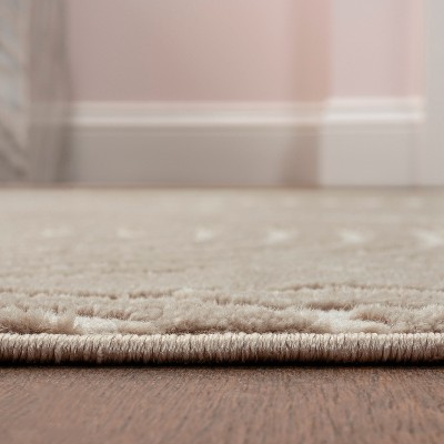 Ariana Beige and Cream Striped Synthetic 4' x 6' Area Rug