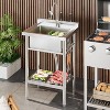 Stainless Steel Utility Sink with Faucet, Freestanding Single Bowl Commercial Sink with Adjustable Legs - 3 of 4