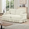 SKRAN Mid Century Chenille Sectional Couch Loveseat Sofa, with Flared Arms and Removable Ruffle Pleated Skirts for Living Room, Bedroom - 2 of 4