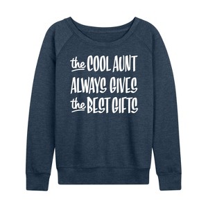 Women's - Instant Message - Best Christmas Gifts Cool Aunt Lightweight French Terry Slouchy - 1 of 4
