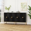 Carved 4 Door Sideboard ,Sideboard Buffet Cabinet With Storage ,Modern Coffee Bar Cabinet With Adjustable Shelf - 2 of 4