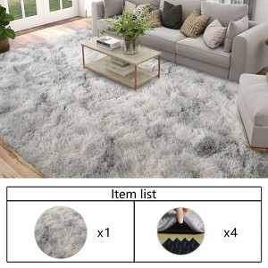 LOVEVOOK Area Rugs for Living Room Bedroom, Non-Slip Fluffy Soft Shag Rug, Carpet for Home Dorm Decor, Comes with 4 Carpet Anti Slip Stickers - 1 of 4