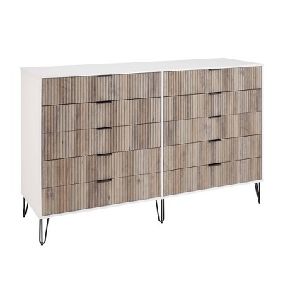 White and Grey Double Dresser with Soft Close Drawers