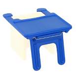 Children's Factory Edutray Indoor Outdoor Converts Plastic Cube Chair to Kids' Desk with Folding Flat Legs and Rounded Corners for Toddlers, Blue