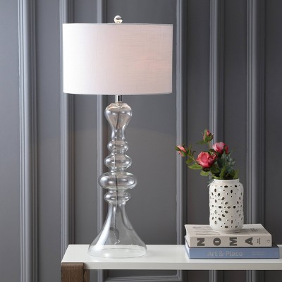 35" Madeline Curved Glass Table Lamp (Includes LED Light Bulb) - JONATHAN Y