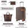 FURNIinspire Bag And Luggage Sets 3 Piece Carry On Luggage Sets, Lightweight Hard Shell Suitcase with Wheel, Bag Set, Brown, 8.9"*13.6"*21.3" - 3 of 4
