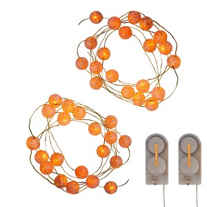 LumaBase Battery-Operated Mini String Light with Crackle Globes - Set of 2 - 1 of 4