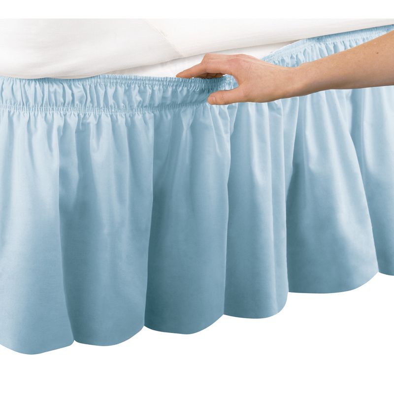 Collections Etc Wrap Around Bed Skirt, Easy Fit Elastic Dust Ruffle, 1 of 3