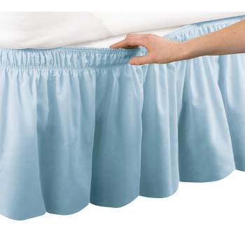 Collections Etc Wrap Around Bed Skirt, Easy Fit Elastic Dust Ruffle