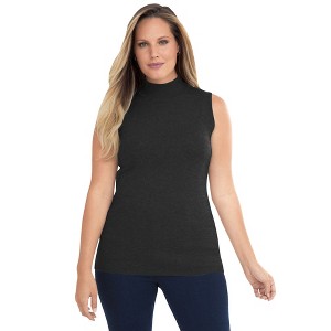Jessica London Women's Plus Size Fine Gauge Mockneck Sweater - 1 of 4