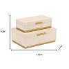 HomeRoots Set of Two Cream And Gold Striped Nesting Storage Boxes With Lids - 3 of 4