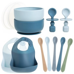 Baby Feeding Set – Silicone Bib, Bowl & Spoons for Self-Feeding, First Stage Baby Must-Haves, Gum-Friendly, BPA-Free, Easy to Clean - 1 of 4