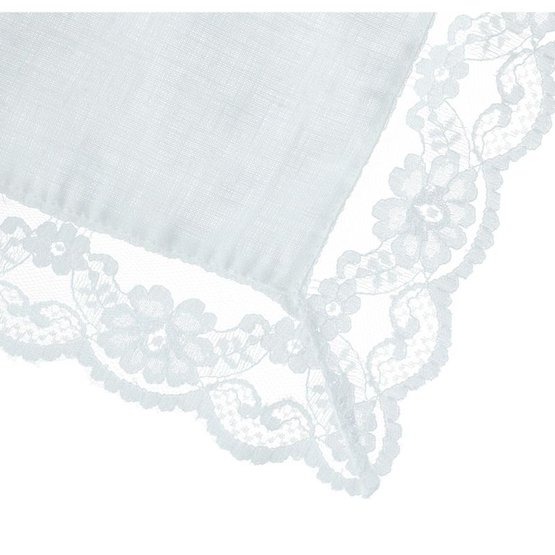 CTM Women's Bridal Dress Lace and Linen Handkerchief, 3 of 4