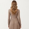 Anna-Kaci Women's Long Sleeve Ribbed Knit A-Line Dress with Button Front Detail - 4 of 4