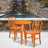 Flash Furniture Commercial Grade 24" Round Metal Indoor-Outdoor Table Set with 2 Vertical Slat Back Chairs - 2 of 4