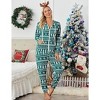 Ekouaer Christmas Onesies for Women Zipper Hooded Onesie Pajamas Adult Soft One Piece Pajama with Pockets - 2 of 4