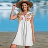 Women's Flutter & Floral Split Neck Mini Dress - Cupshe - 2 of 4