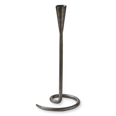 TAG Loop Grey Metal Taper Candle Holder Medium, 5.5L x 5.0W x 12.0H inches