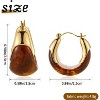 14k Gold Plated Amber Resin Hoop Earrings for Women Trendy Chunky Gold Earrings | Hypoallergenic Jewelry Gifts for Sensitive Ears - 4 of 4