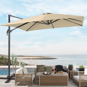 Sonkuki Outdoor 9x9 FT 240gsm Solution-Dyed Patio Cantilever Umbrella With Canopy - 1 of 4