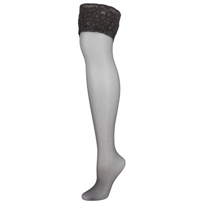 Hanes lace thigh high best sale