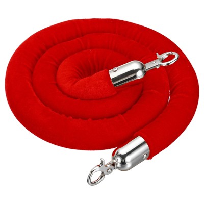 Unique Bargains Hotel Adjustable Velvet Stanchion Rope with Snap Hooks