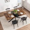 Vynxaria Dining Tables - Retro Rectangular Stretch Table with Antique Top and Storage, Black+Brown - 3 of 4