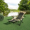 Tangkula Camping Lounge Chair Adjustable Reclining Lounge Chair w/ Removable Footrest Khaki - 3 of 4