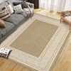 Modern Neutral Bordered Area Rugs, Soft Washable Solid Geometric Runner Rugs Living Room Bedroom Dining Nursery Apartment Dorm Office Farmhouse Decor - 3 of 4