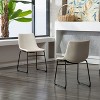 CAVINAS Set of 2 Vintage PU Leather Dining Chairs, Handcrafted Metal Frame in Antique Brown with Black Iron Legs - 2 of 4