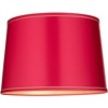 Springcrest Sydnee 14" Top x 16" Bottom x 11" High x 11" Slant Lamp Shade Replacement Medium Vivid Pink Satin with Trim Drum Modern Spider Harp Finial - 3 of 4