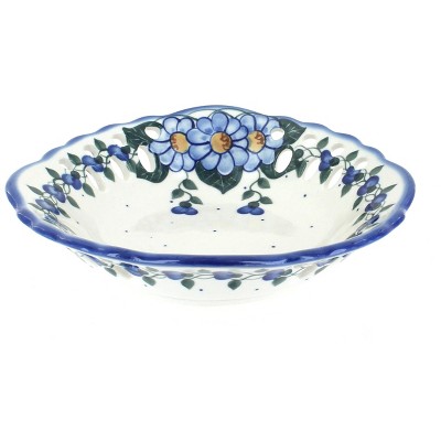 Blue Rose Polish Pottery Primrose Large Fruit Dish