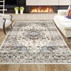 Vintage Floral Printed Machine Washable Area Rug Rug for Living Room Non Slip Non Shedding Floral Soft Carpet for Bedroom ‎Dining Room Nursery - 2 of 4