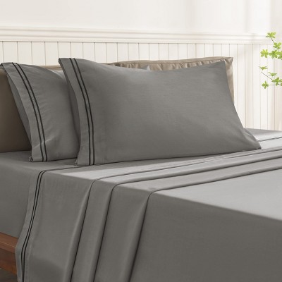 SUBRTEX 4-Piece Silky Soft Tencel Bed Sheet Set – Cooling Sheets with Deep Pockets, Flat Sheet, and Pillowcases
