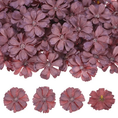 Unique Bargains Small Silk Artificial Daisy Flower Heads Wedding Party Decoration 100 Pcs