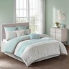Gulches Series Seafoam gray Transitional Style Ultra Soft Microfiber with Polyester Fill King 8 Piece Comforter Set Blanket - 3 of 4