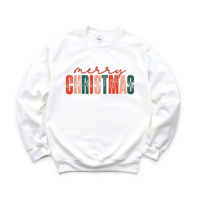 Simply Sage Market Women's Graphic Sweatshirt Distressed Merry Christmas