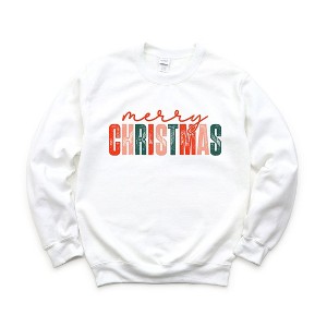 Simply Sage Market Women's Graphic Sweatshirt Distressed Merry Christmas - 1 of 4