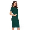 BLUEMING Womens Hoodie Dresses Short Sleeve Pockets Knee Length Bodycon Dresses Casual Midi Dresses - 3 of 4