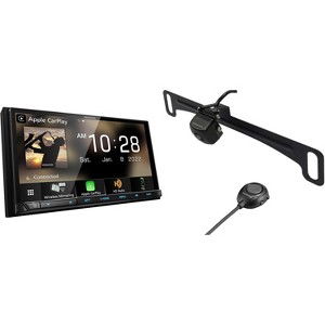 Kenwood DMX908S MultiMedia Receiver with CMOS-320LP Multi-Angle Rear View Camera with License Plate Mounting - 1 of 4