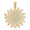 Black Bow Jewelry 14k Yellow Gold 27mm Filigree Sun Pendant - 3 of 4