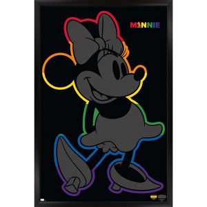 Trends International Disney Minnie Mouse - Rainbow Outline Framed Wall Poster Prints - 1 of 4